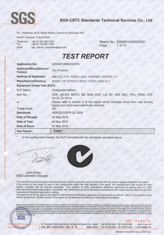 TEST REPORT